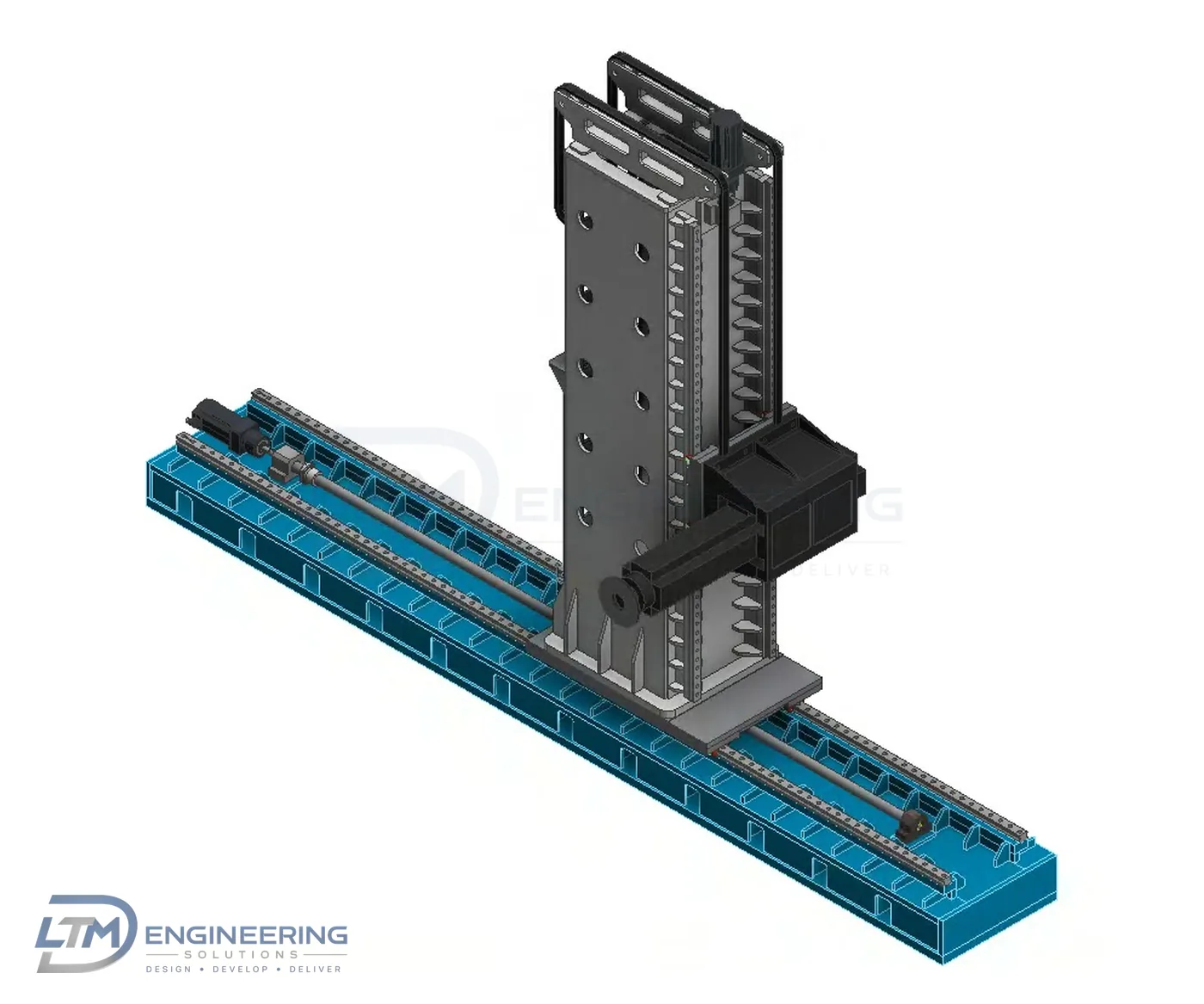 3D model of a floor boring machine designed by LTM Engineering Solutions